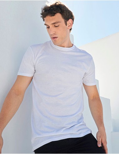 S-SF258-Mens Longline T-Shirt With Dipped Hem